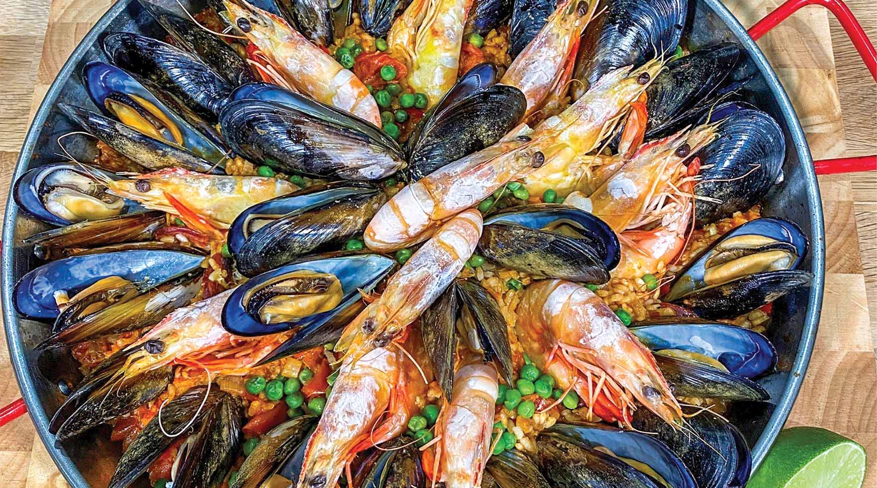 Prawn and Mussel Paella Cooking with Cara